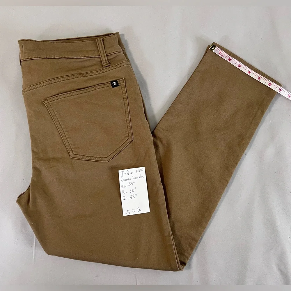Banana Republic Mens Pants Brown Size‎ 32x30 Stretch Cotton Blend